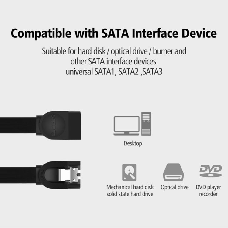 UVerde US217 SATA 3.0 Cable de datos de Disco Duro directo a recto compatible con dispositivo de interfaz SATA Longitud del Cable: 50 cm