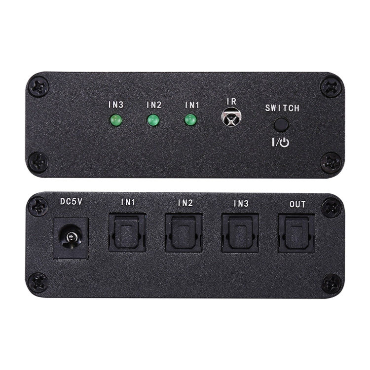 NK-3X1 Full HD SPDIF / Toslink Digital Optical Audio Switcher Extender 3 x 1 with IR Remote Control