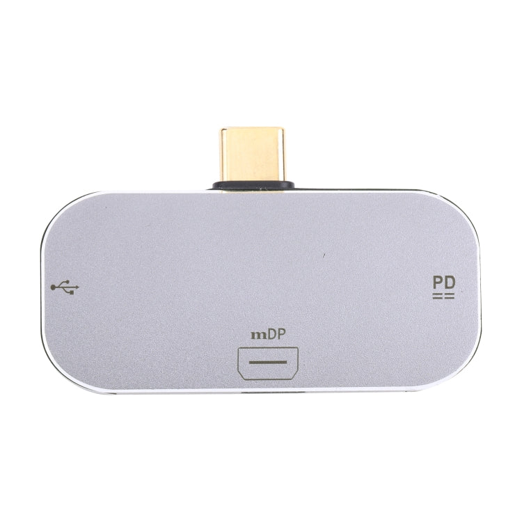 3 en 1 USB-C / Tipo-C Macho a Doble adaptador femenino USB-C / TYPE-C + Mini DP
