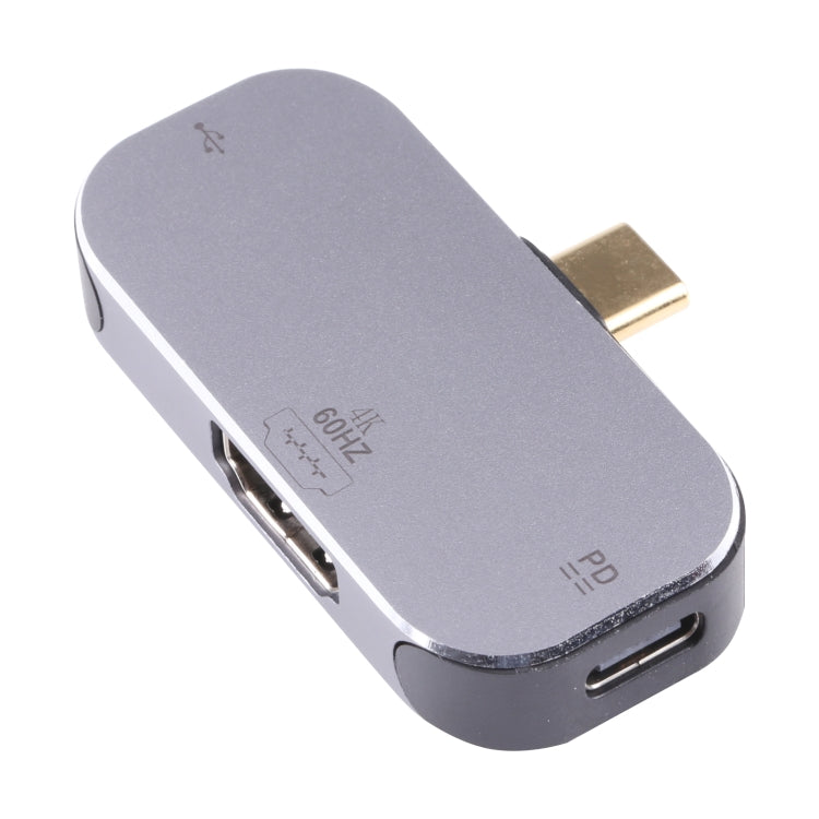 3 en 1 USB-C / TYPE-C Macho a Dual USB-C / Tipo-C + 4K 60Hz HDMI adaptador Hembra