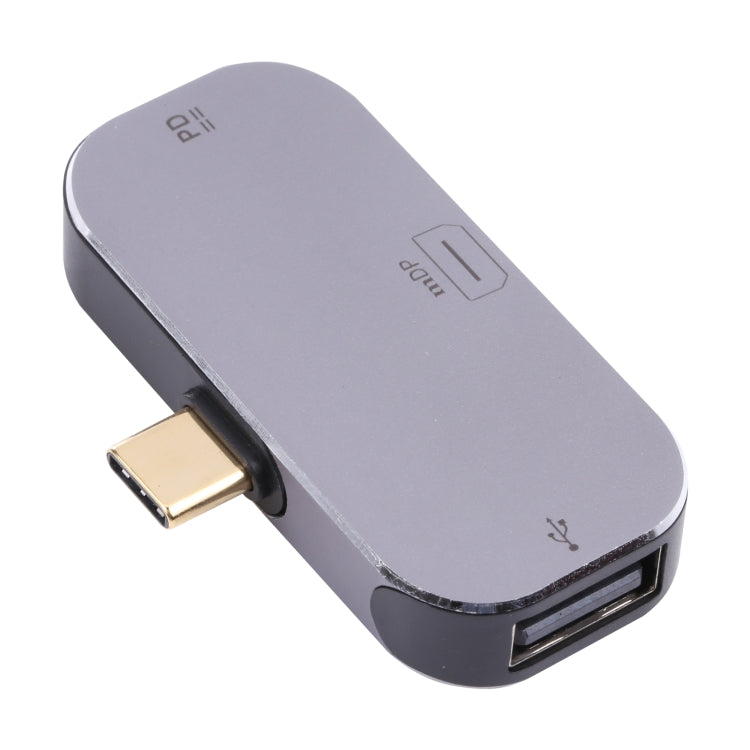 3 en 1 USB-C / TYPE-C Macho a Carga USB-C / TYPE-C + Adaptador femenino USB + Mini DP