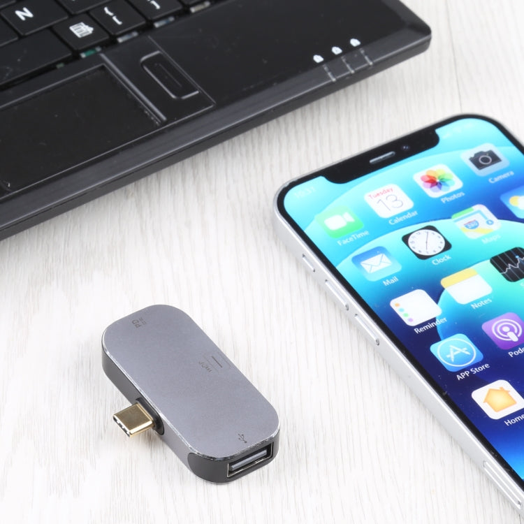 Charge 3 en 1 USB-C / TYPE-C Mâle vers USB-C / TYPE-C + Adaptateur USB Femelle + Mini DP