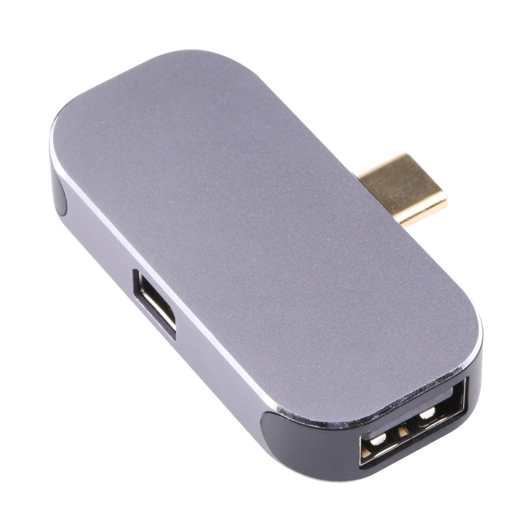 3 en 1 USB-C / TYPE-C Macho a Carga USB-C / TYPE-C + Adaptador femenino USB + Mini DP