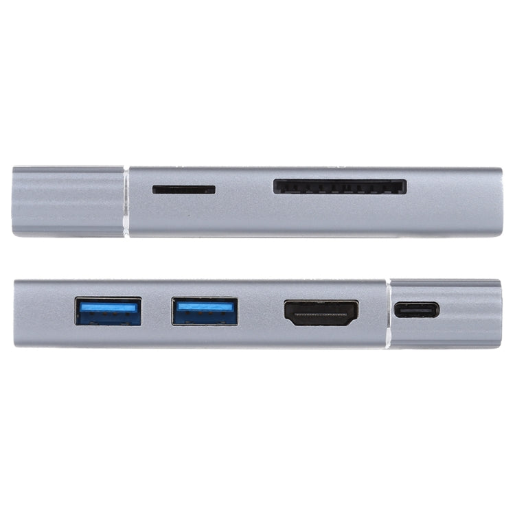 7 in 1 Dual USB 3.0 + TF / SD + HDMI / VGA + 3.5mm Jack + Multifunction Type C / USB-C USB-C Docking Station