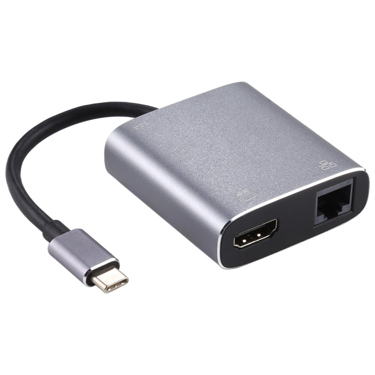 USB-C to HDMI / RJ45 Adapter with Gigabit Ethernet Card and PD