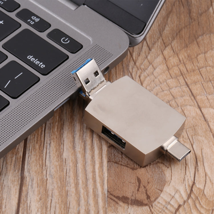 8 in 1 Type-C / USB-C + 8 PIN + Dual USB + SD + TF + Micro Card + OTG Multifunction Adapter