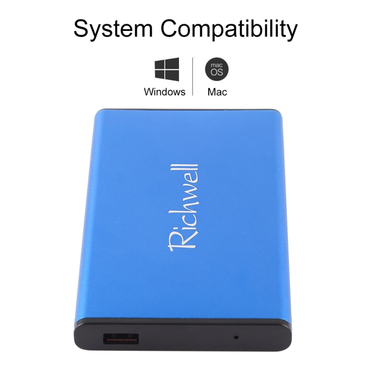 Richwell SATA R2-SATA-2TB 2TB 2.5 Inch USB3.0 Super Speed ​​Interface Mobile Hard Drive (Blue)