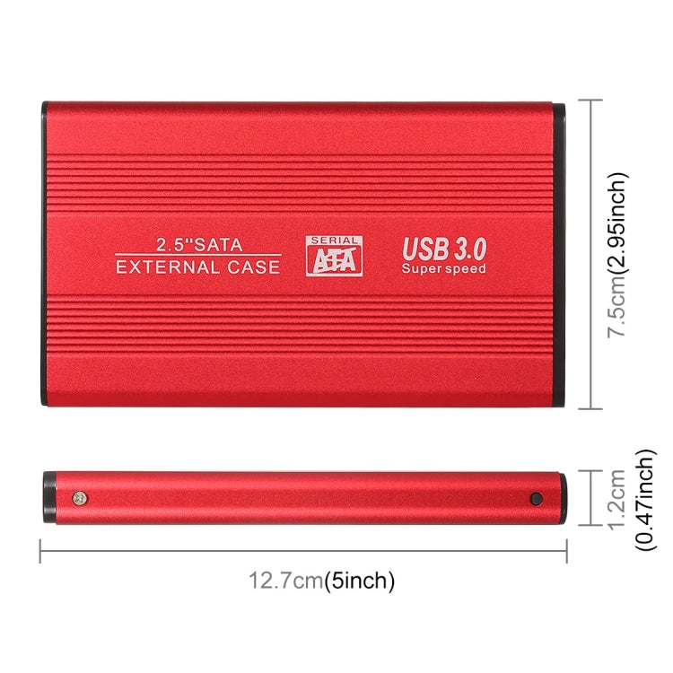Richwell SATA R2-SATA-2TB 2TB 2.5 pulgadas USB3.0 Super Speed Interface Unidad de Disco Duro Móvil (Rojo)