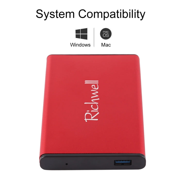Richwell SATA R2-SATA-160GB 160GB 2.5 pulgadas USB3.0 Super Speed Interface Unidad de Disco Duro Móvil (Rojo)