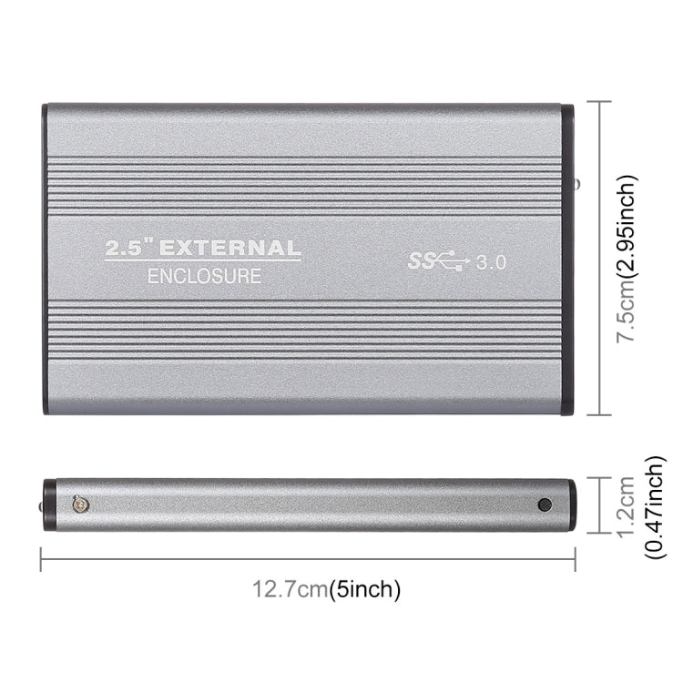 Richwell SATA R2-SATA-500GB 500GB 2.5 inch USB3.0 Super Speed ​​Interface Mobile Hard Disk Drive (Grey)