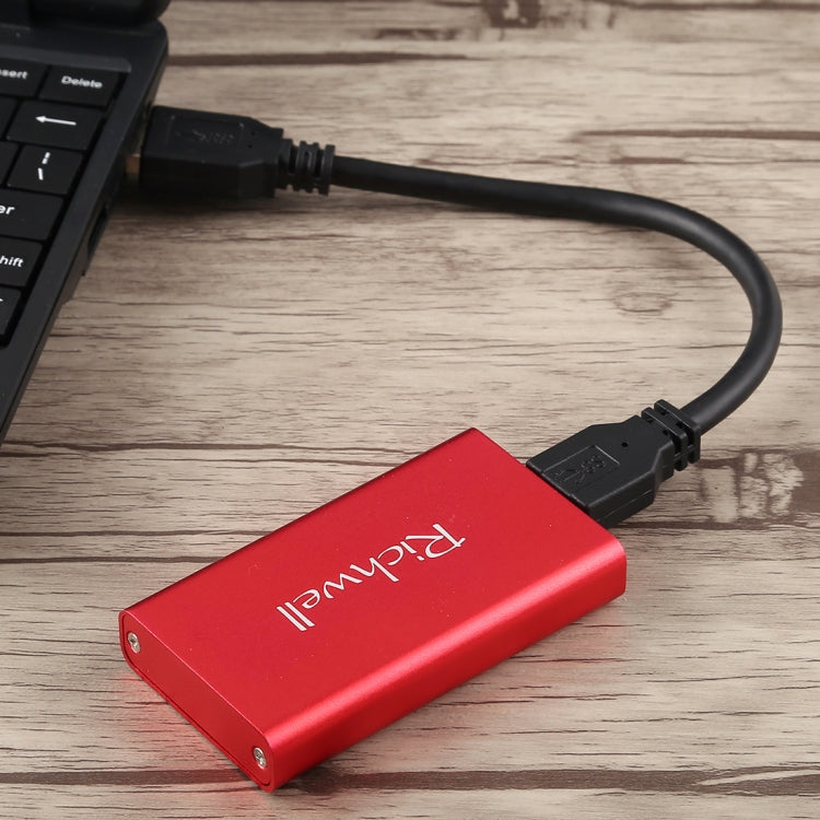 Richwell SSD R15-SSD-60GB 60 Go 2,5 pouces Interface mSATA vers USB3.0 Disque dur mobile Super Speed ​​​​(Rouge)