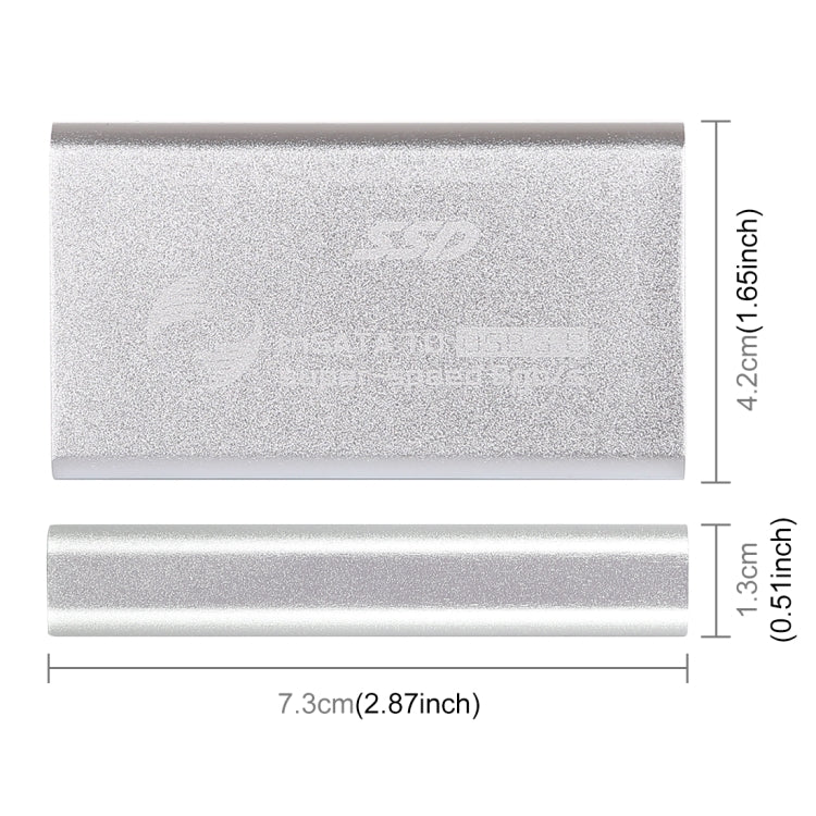 Richwell SSD R15-SSD-60GB 60GB 2.5 pulgadas mSATA a USB3.0 Unidad de Disco Duro Móvil con interfaz de súper velocidad (Plateado)