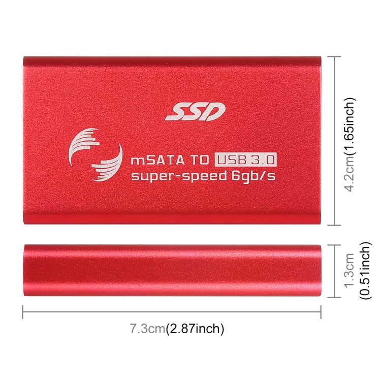 Richwell SSD R15-SSD-480GB 480GB 2.5 Inch mSATA to USB3.0 Mobile Hard Disk Drive with Super Speed ​​Interface (Red)