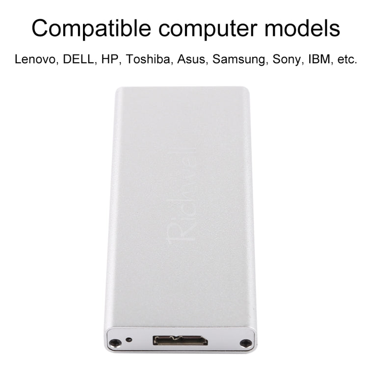 Richwell SSD R16-SSD-60GB 60GB 2.5 pulgadas USB3.0 a NGFF (M.2) Interfaz Unidad de Disco Duro Móvil (Plata)