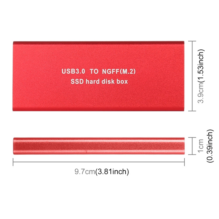 Richwell SSD R16-SSD-240GB 240GB 2.5 pulgadas USB3.0 a NGFF (M.2) Interfaz Unidad de Disco Duro Móvil (Rojo)