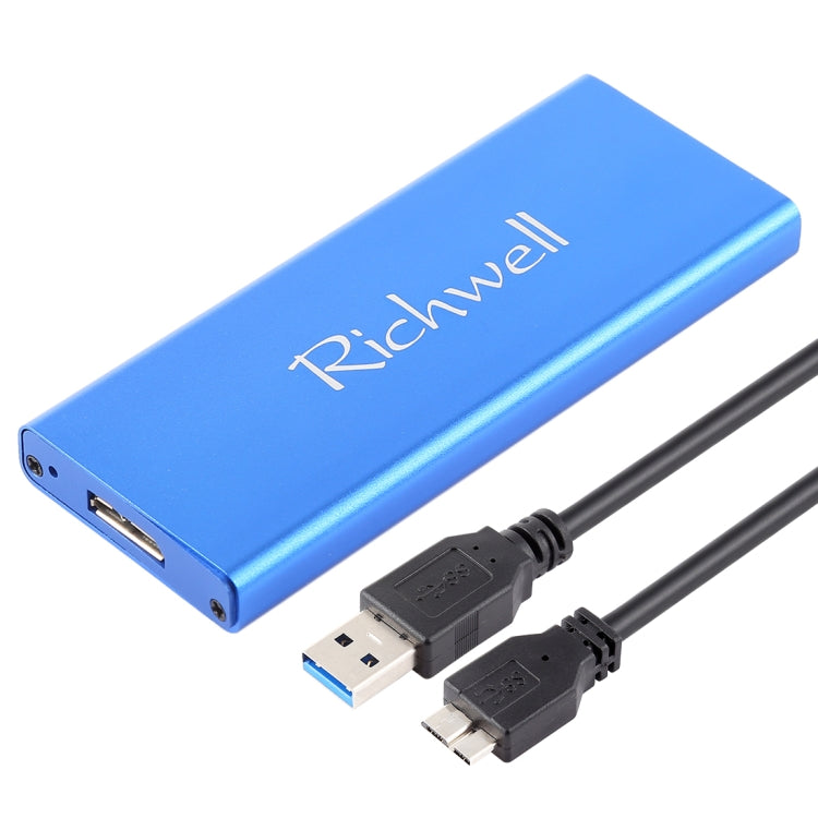 Richwell SSD R16-SSD-480GB 480GB 2.5 pulgadas USB3.0 a NGFF (M.2) Interfaz Unidad de Disco Duro Móvil (Azul)