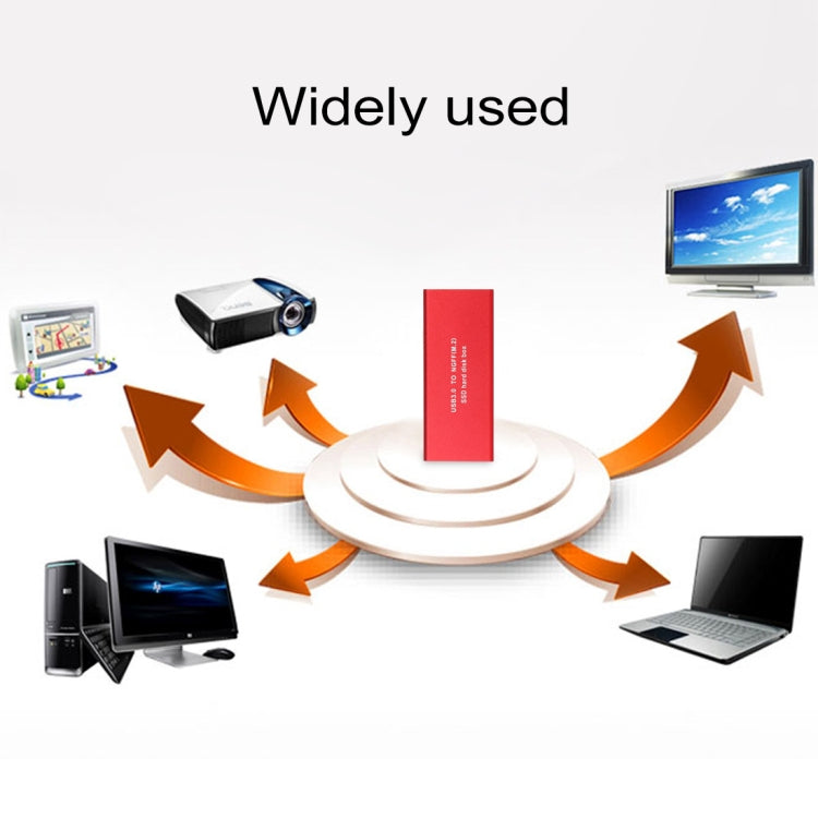 Richwell SSD R16-SSD-480GB 480GB 2.5 pulgadas USB3.0 a NGFF (M.2) Interfaz Unidad de Disco Duro Móvil (Rojo)