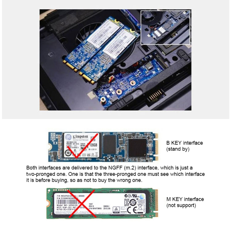 Carte adaptateur SSD M.2 NGFF vers SATA III de 2,5 pouces avec capuchon