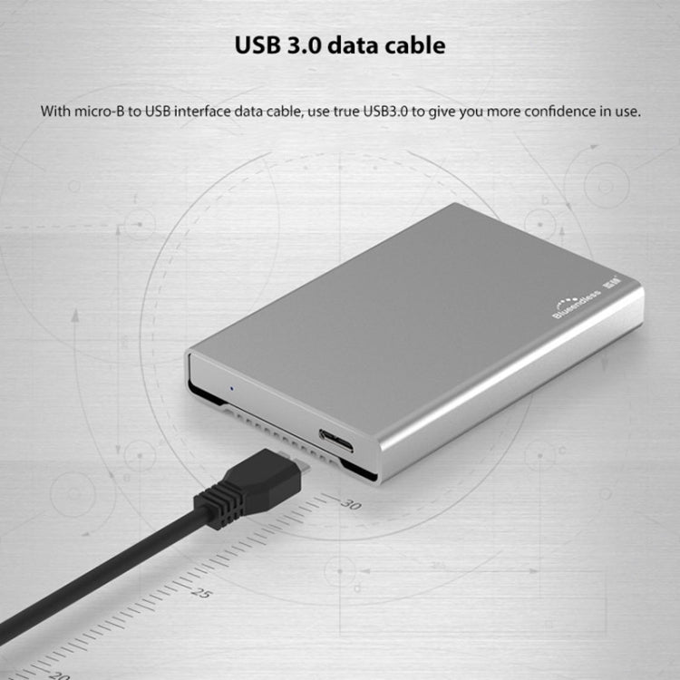 Azulendless U23Q SATA 2.5 pulgadas Micro B Interfaz HDD Carcasa con Cable Micro B a USB Espesor de Soporte: 10 mm o menos