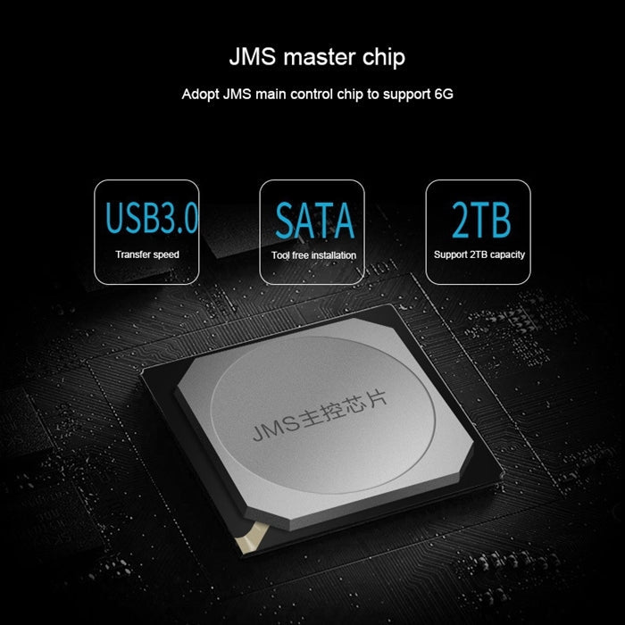 SEATAY HD213 2.5-inch Screwless SATA Screwless USB 3.0 Interface Hard Drive Enclosure Maximum Support Capacity: 2TB (Blue)