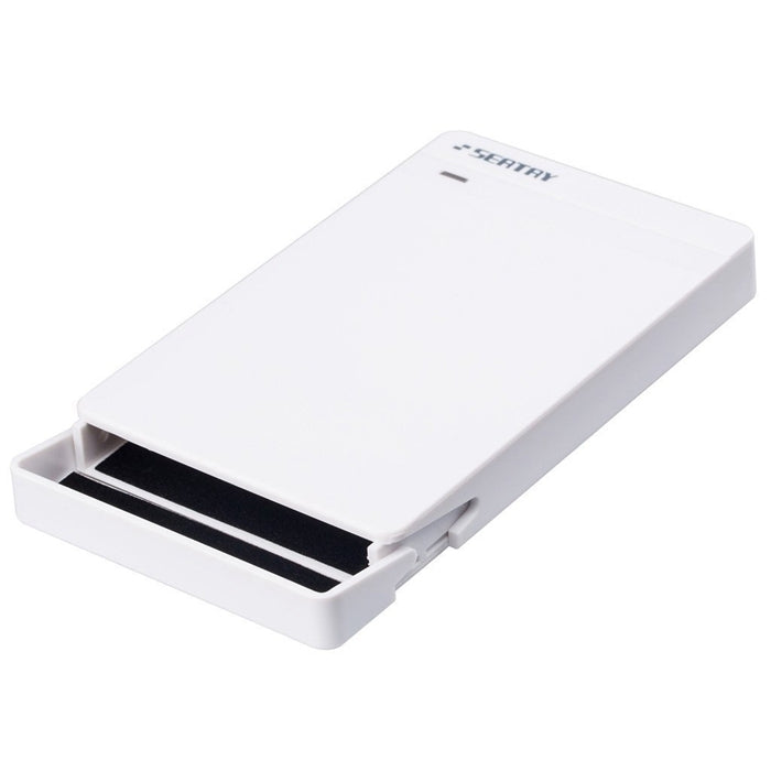 SEATAY HD213 Boîtier de disque dur à interface USB 3.0 sans vis SATA 2,5 pouces sans outils Capacité maximale de prise en charge : 2 To (Blanc)