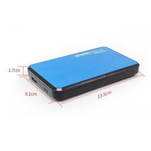OImaster EB-2506U3 SATA USB 3.0 Interface Aluminum Panel Hard Drive Enclosure for Laptops Support Thickness: 7.0-12.5mm (Blue)