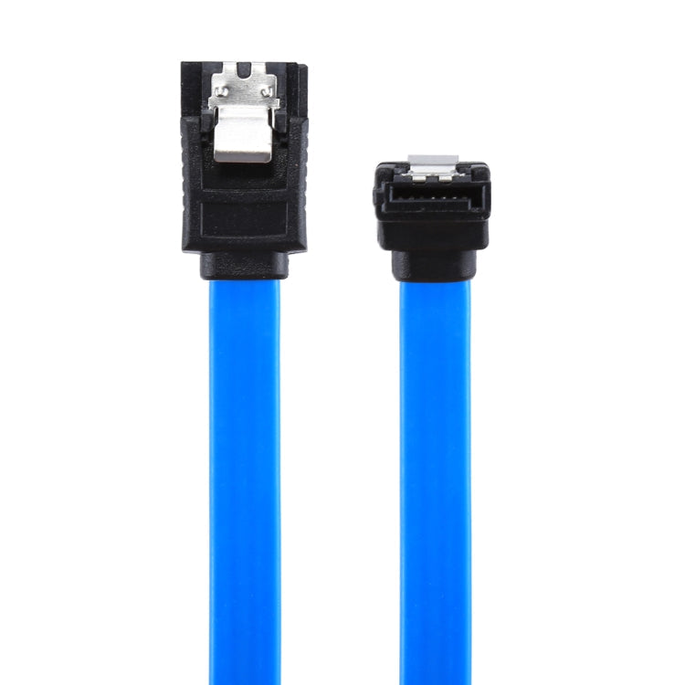26AWG SATA III 7 broches femelle droite vers 7 broches femelle coudée câble d'extension de câble de données pour HDD/SSD Longueur totale : environ 50 cm (Bleu)