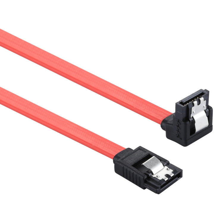 26AWG SATA III 7 Pin Female Straight to 7 Pin Female Elbow Data Cable Extension Cord For HDD/SSD Total Length: About 50cm (Red)