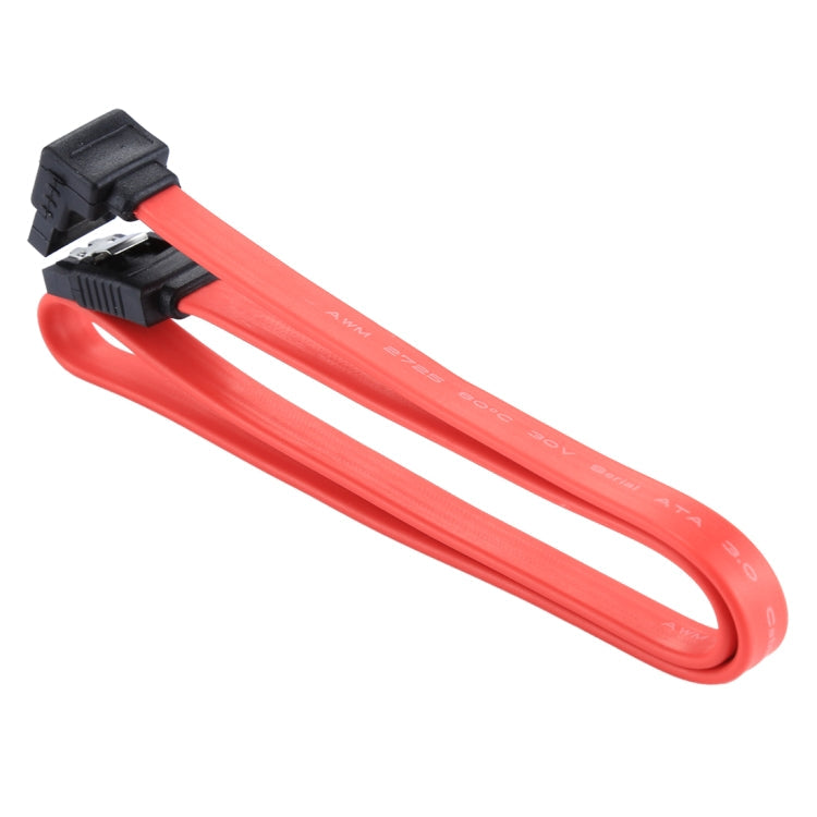 26AWG SATA III 7 Pin Female Straight to 7 Pin Female Elbow Data Cable Extension Cord For HDD/SSD Total Length: About 50cm (Red)