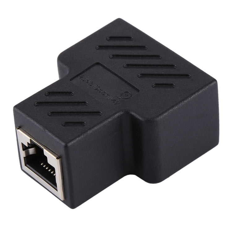 Crystal Network Direct Head Line Connector Terminal Female to Female Three Head RJ45 Interface Extension Device (Black)