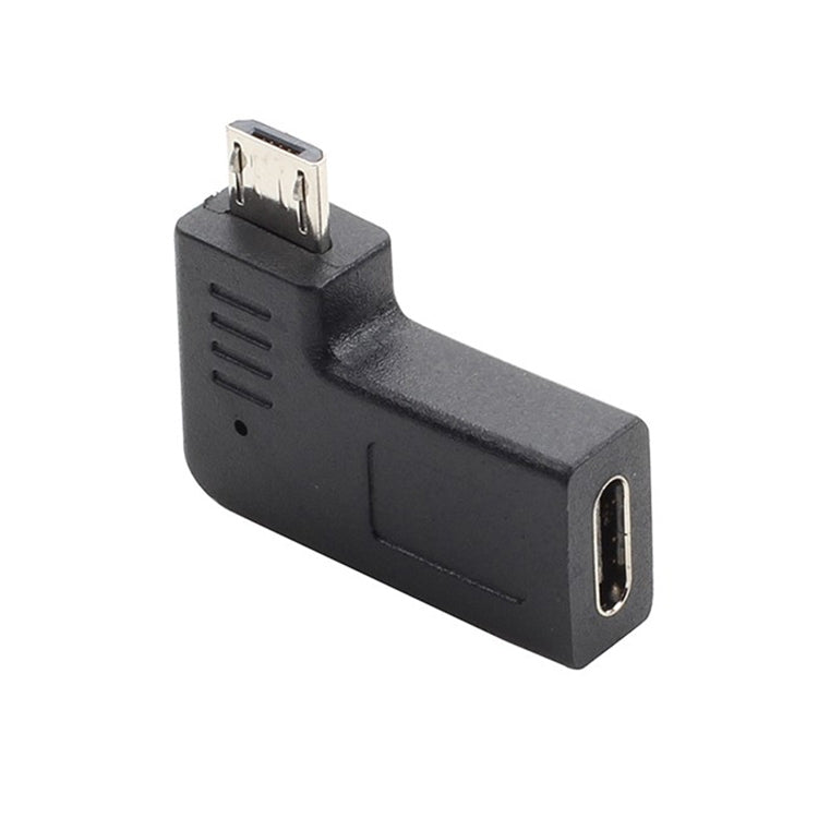 3 PCS LY-U2T078 USB-C / TYPE-C Hembra a Micro USB 5 Pin Codo derecho Codo Macho Adaptador de Carga