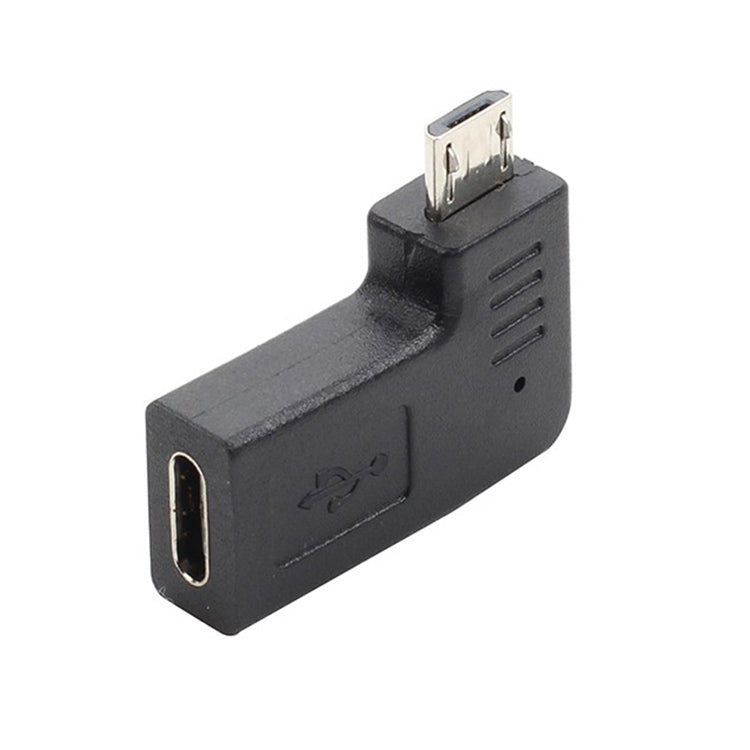 3 PCS LY-U2T078 USB-C / Type-C Femelle vers Micro USB 5 Broches Coude Gauche Coude Mâle Adaptateur de Charge