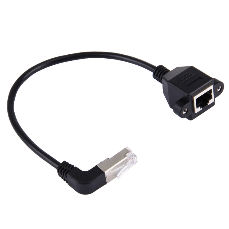 30cm RJ45 Male Bent Up to RJ45 Female LAN Extension Cable