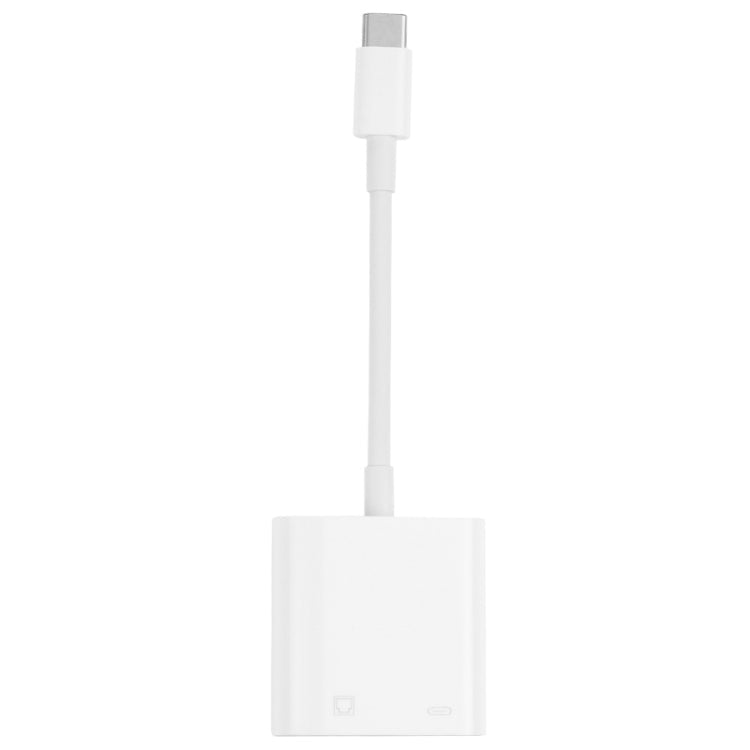 NK-1035 TC 2 in 1 USB-C / TYPE-C Male to Ethernet + Type-C Female Adapter