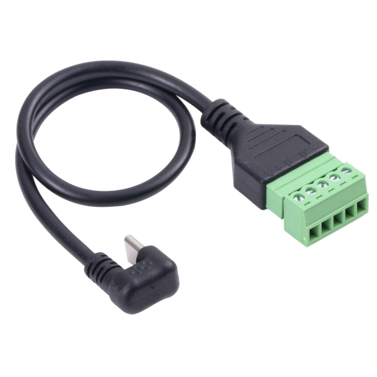 Codo en forma de U USB-C / Tipo C / Tipo C Macho a 5 pines Cable de Conector de soldadura sin Cable