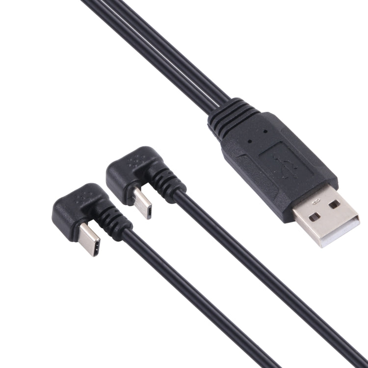 Câble USB-C / Type-C mâle + Micro USB mâle vers USB en forme de U