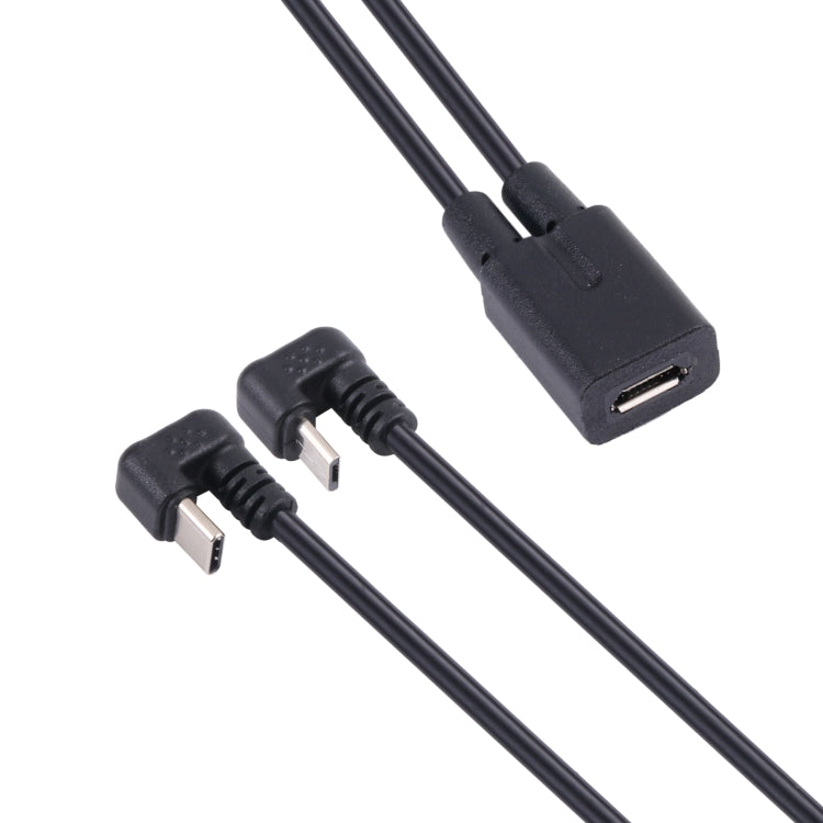 Macho USB-C / Tipo-C en forma de U + Macho Micro USB a Micro USB Cable Hembra