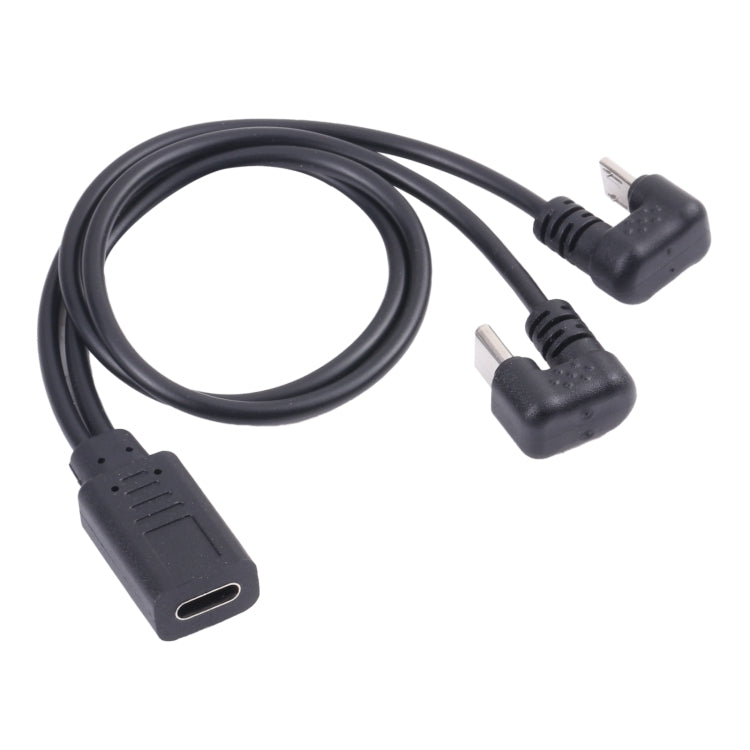 U Shaped USB-C/Type-C Male + Micro USB Male to USB-C/Type-C Female Cable
