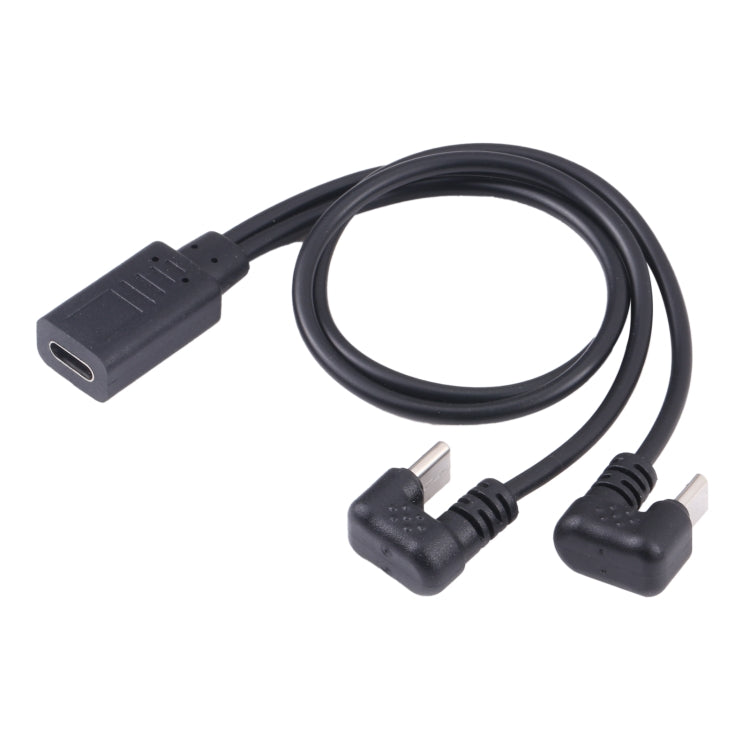 U Shaped USB-C/Type-C Male + Micro USB Male to USB-C/Type-C Female Cable
