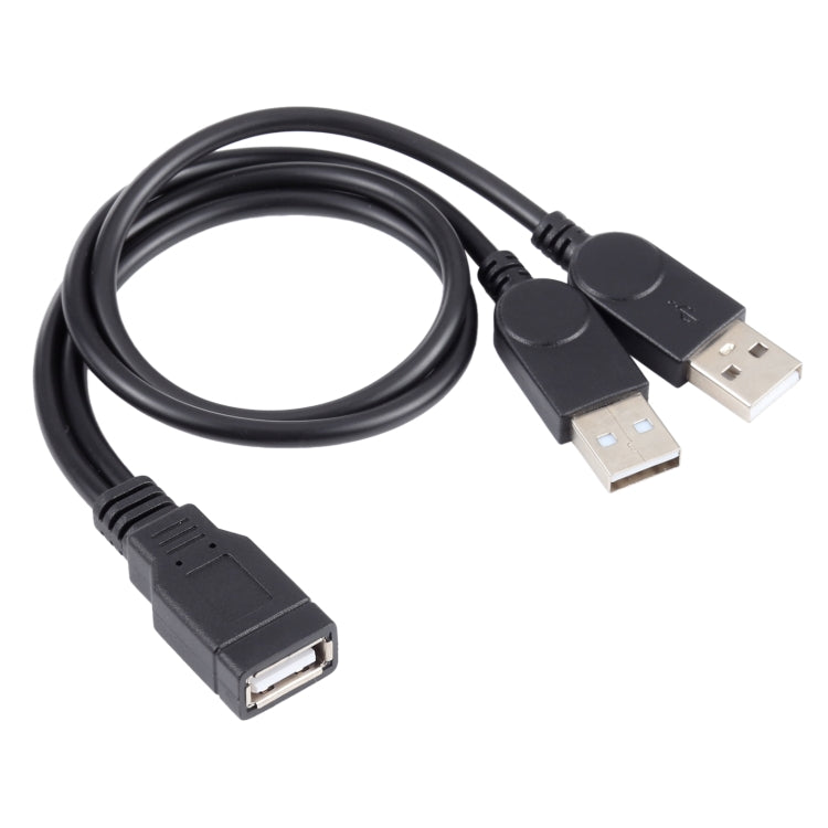 Longueur du câble USB femelle vers 2 USB mâle : environ 30 cm.