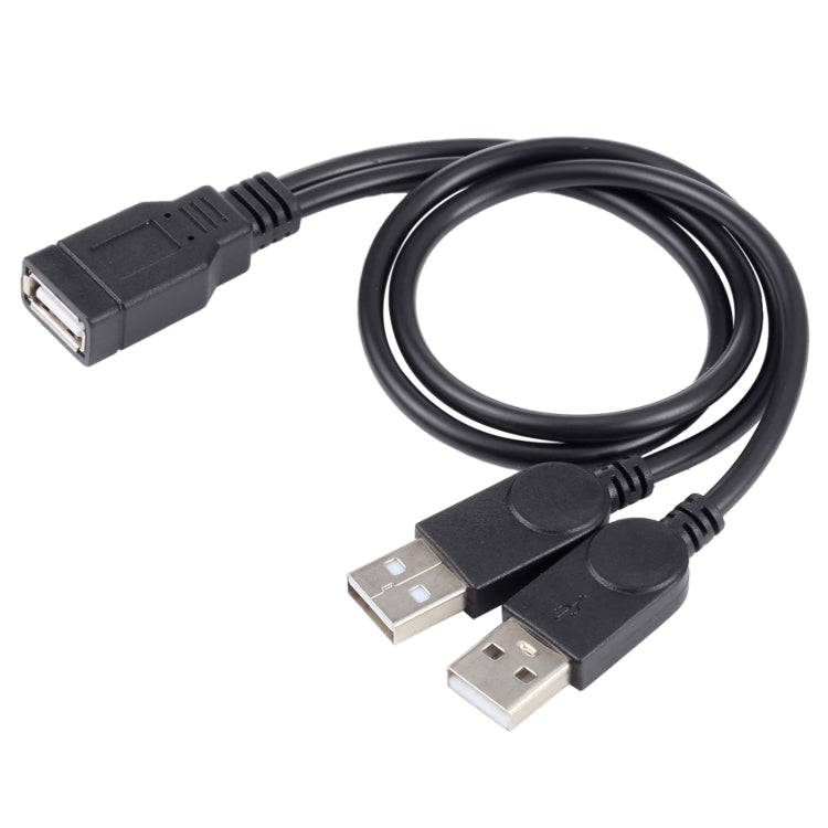 Longueur du câble USB femelle vers 2 USB mâle : environ 30 cm.
