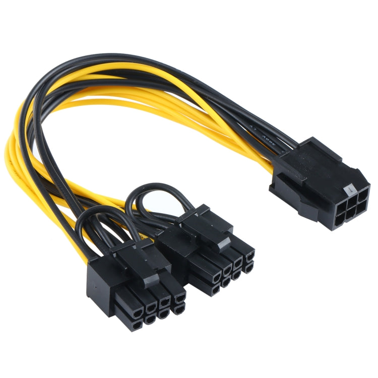 6 Pin to Double P PCI-E PCIE 8 PIN (6+2PIN) Power Cable
