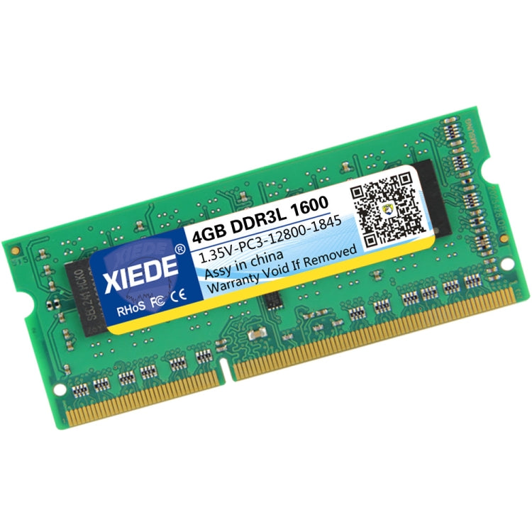 XIEDE 1.35V Low Voltage DDR3L 1600MHz 4GB 12800 Frequency Memory RAM Module for Laptop