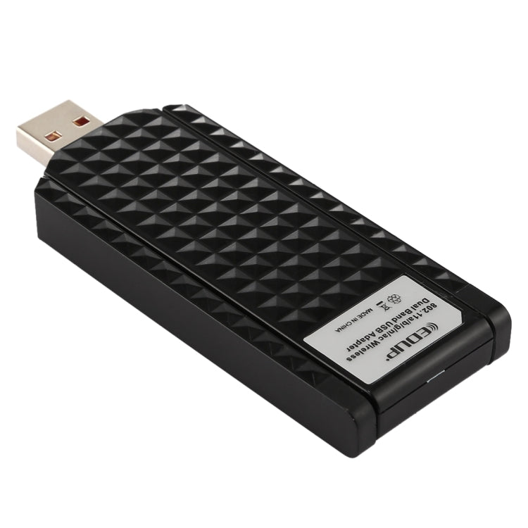 EDUP EP-AC1625 600Mbps 2.4G / 5.8GHz Dual Band Wireless 11AC USB 2.0 Adaptador Tarjeta de red con 2 Antenas Para computadora Portátil / PC (Negro)