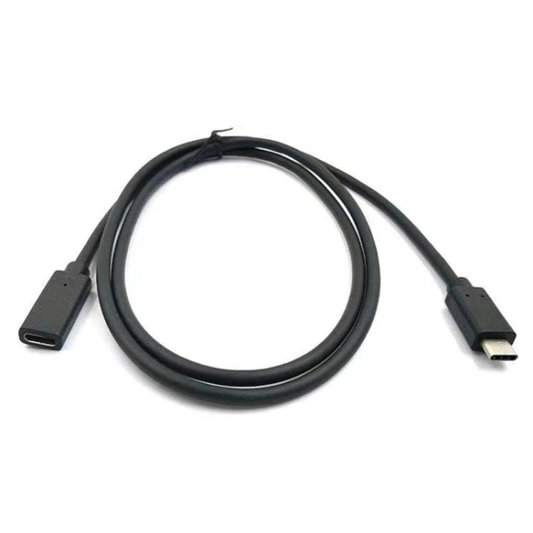 100W 20V 5A USB-C / Type-C Hembra a USB-C / Type-C Macho 4K Ultra-HD Audio y Video Sincronización Cable de Datos Cable de extensión Longitud del Cable: 1 m (Negro)