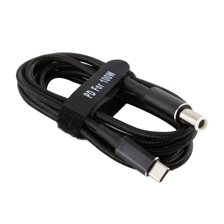 PD 100 W 7,4 x 0,6 mm mâle vers USB-C Type-C mâle câble de charge d'alimentation en nylon tissé pour Dell Longueur du câble : 1,7 m