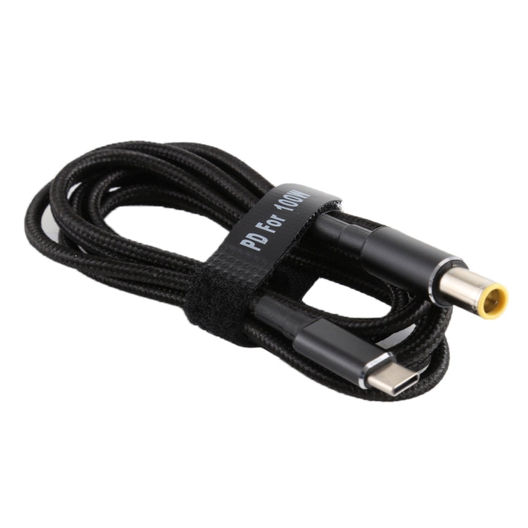 PD 100W 7.9X5.0mm Mâle vers USB-C Type-C Mâle Câble de Charge d'Alimentation en Nylon Longueur du Câble: 1.7m