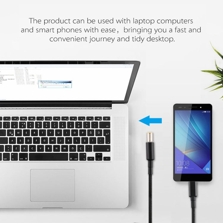 PD 100W 7.9X5.0mm Male to USB-C Type-C Male Nylon Weave Power Charging Cable Cable length: 1.7m