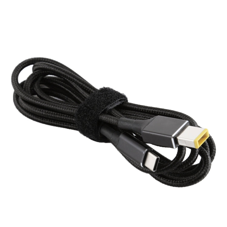 Cable de Carga de Alimentación de tejido de nailon Macho cuadrado Grande a USB-C Type-C Para Lenovo longitud del Cable: 1.7 m