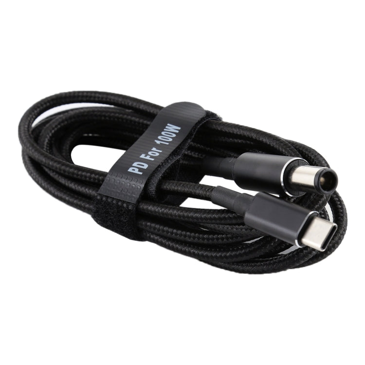 PD 100W 7.4x0.6mm Mâle vers USB-C Type-C Câble de Charge d'Alimentation en Nylon Mâle pour HP Longueur du câble: 1.7m